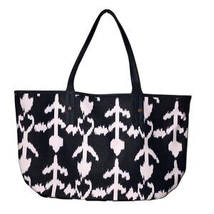 C Wonder Bag Ikat Navy Blue White Large Tote Christian Siriano Vegan Leather